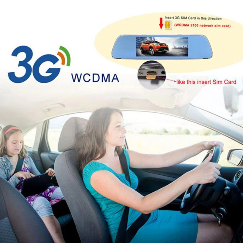 3g Автомобильный видеорегистратор " сенсорный экран Android 5,0 gps wifi автомобильные камеры зеркало заднего вида Автомобильный видеорегистратор Bluetooth видеорегистратор Двойной объектив