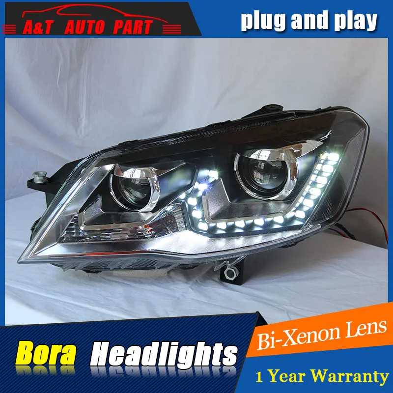 

2013 2014 for vw bora headlights car styling LED parking bi xenon lens xenon HID Kit vw bora H7 head lamp led car light