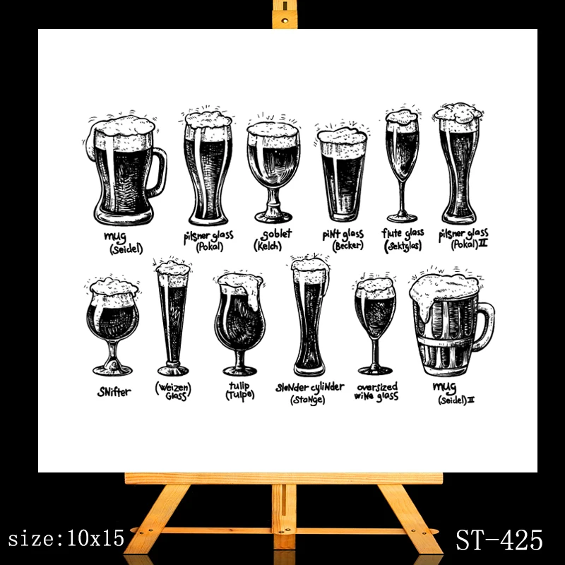 

ZhuoAng разнообразные Винные бокалы прозрачные штампы/Создание открыток праздничные украшения для скрапбукинга прозрачные штампы 10*15 см