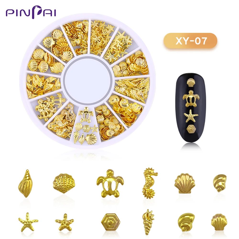 Искусство для ногтей 3D звезда луна животные сердце золото смешанные