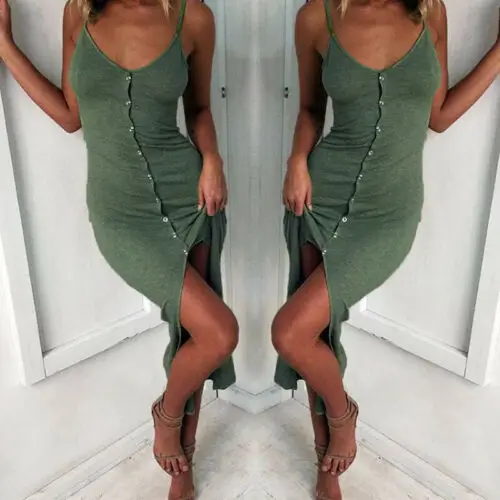 Модное женское платье на бретельках без рукавов облегающее трикотажное