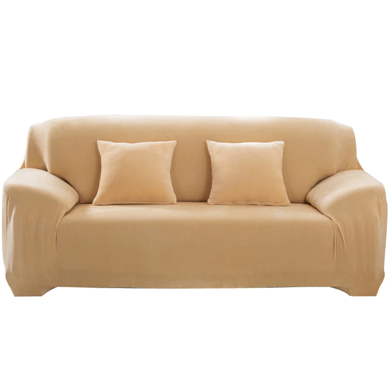 Однотонный плюшевый чехол для дивана секционные растягивающиеся чехлы сидений