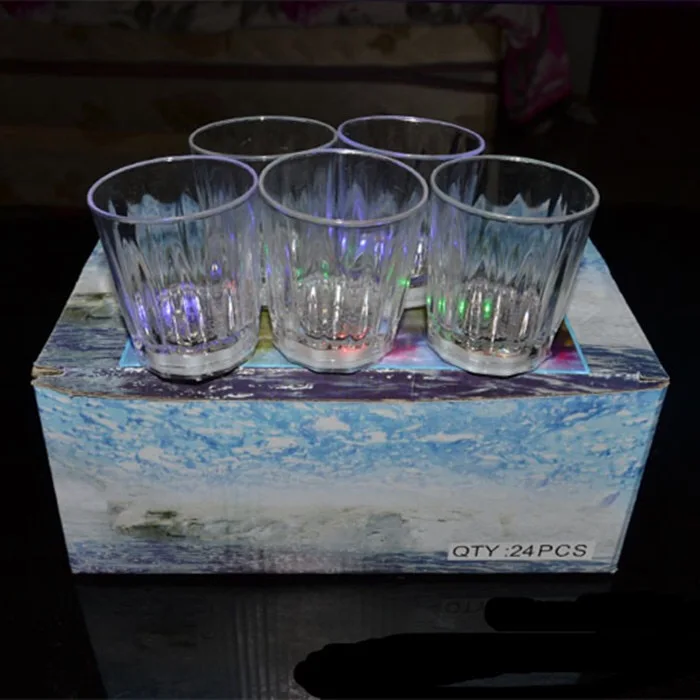 

5.5*3.8*4.8cm LED Transparent Cups Bar Club Wine Glass Flashing Luminous Light Glow Beer Glasses For Party