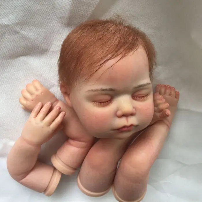 22 дюймов Reborn Baby Doll наборы Настоящее прикосновение силикона ручной работы кукла мальчик спящий мальчик DIY Модель мягкие виниловые игрушки для детей