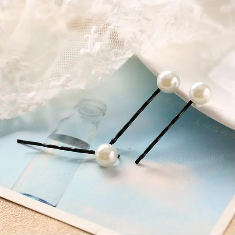 10 шт. Аксессуары для волос с жемчугом для женщин дам, заколки невидимые, завитые, салонные шпильки-заколки, черные, на.
