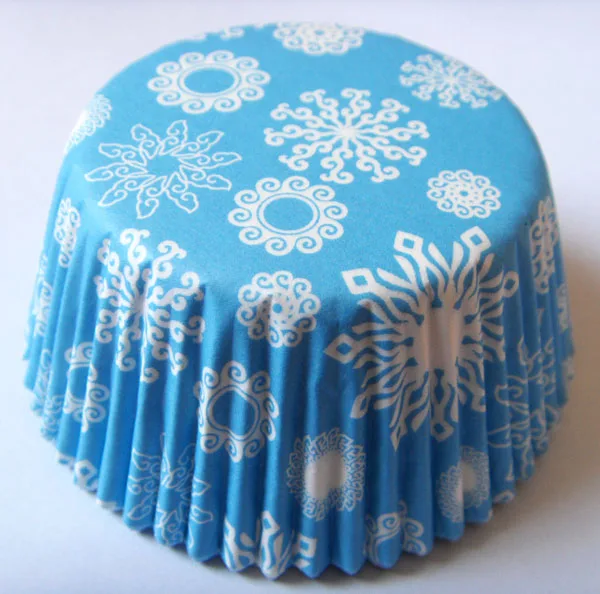 blue snowflake 1000x горячий Веселый Рождественский Снеговик Снежный синий бумажный Свадебный кекс Лайнер Маффин чашка торт выпечка плесень чехол - Цвет: blue snowflake