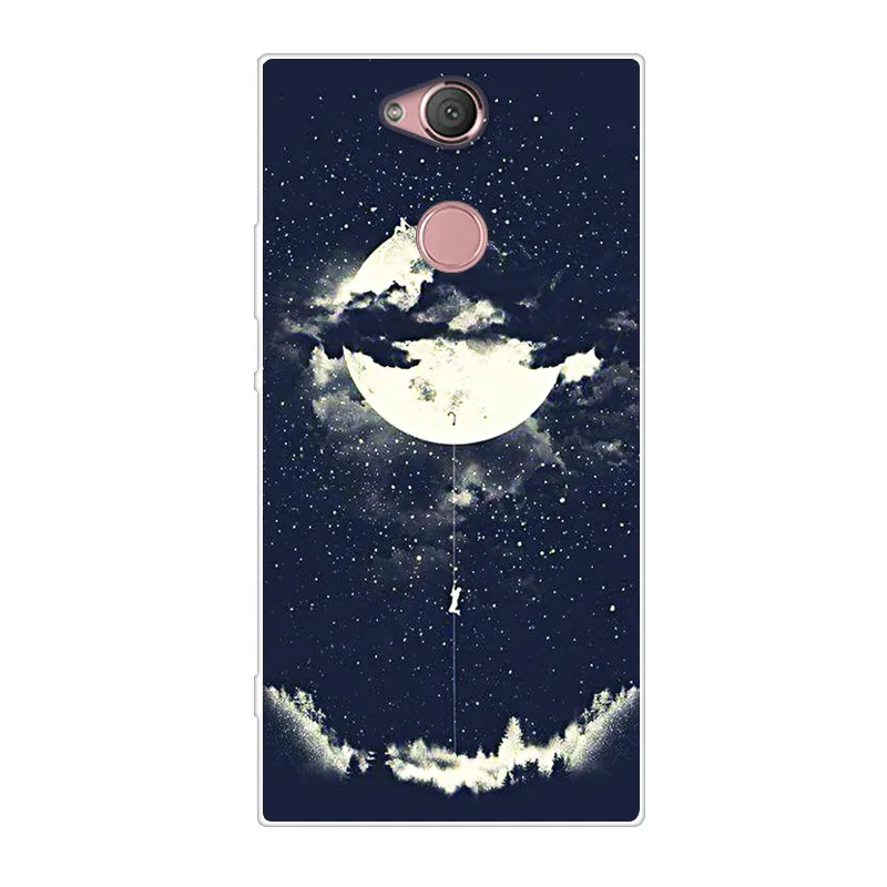 Phone Case For Sony Xperia XA2 Soft Silicone TPU Fashion Flower Painted Back Cover |