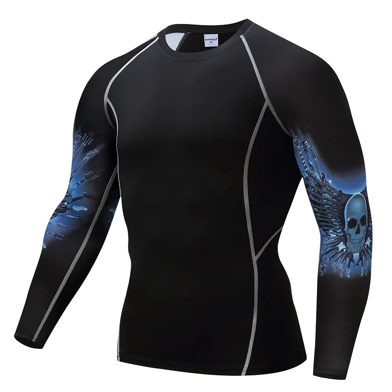 Мужская футболка для фитнеса с длинным рукавом rashguard мужские облегающие