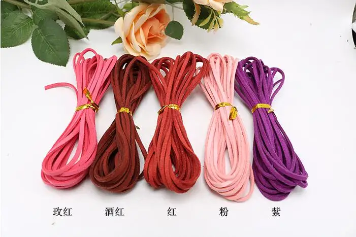 Suede suede Ribbon rope1ROLL 3MM*50YARDS flower packaging materials bouquet corsage ribbon hand rope | Дом и сад