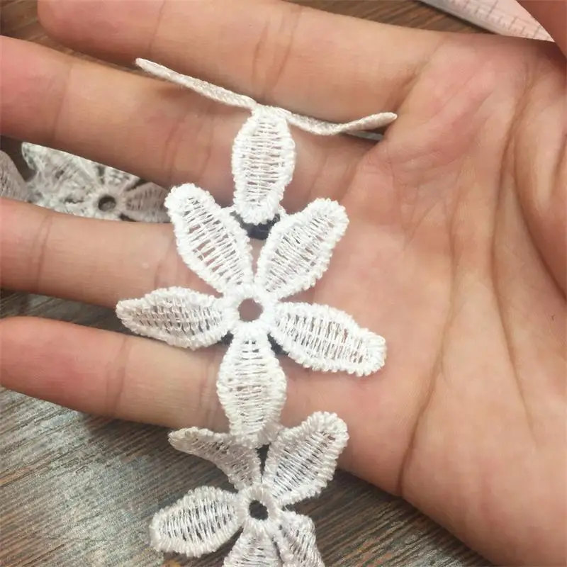 3 ярда Цветочная жемчужная кружевная кромка 48 мм Отделка Свадебная лента вышитая