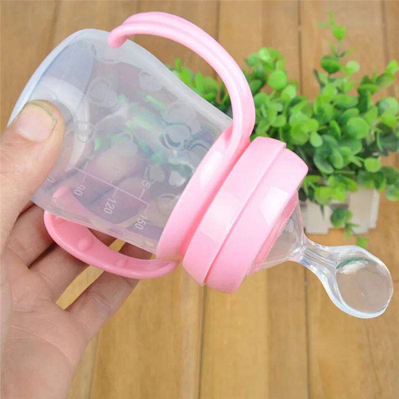 Емкость 150 мл Детская Бутылочка из силикагеля для кормления младенцев с ложкой