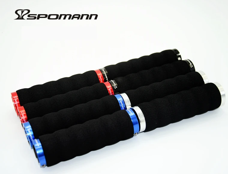 Ручки SPOMANN MTB для велосипедного руля, эргономичные, мягкие, прочные, поролоновые, губчатая ручка, Грипсы, 1 пара, запираемые, велосипедные ручки, части