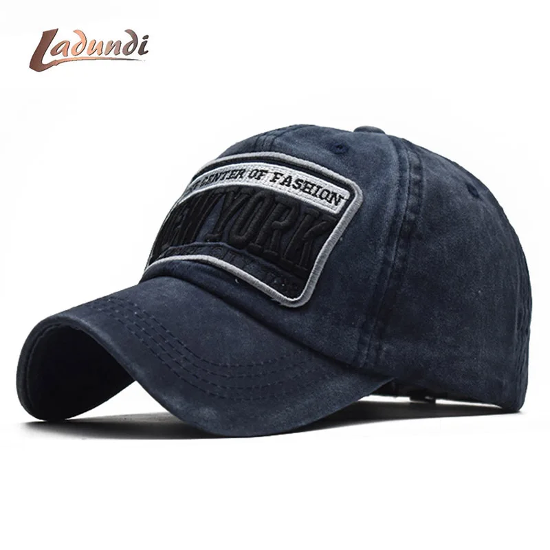 Sand washed 100% cotton baseball cap hat for women men vintage dad NEW YORK embroidery letter outdoor sports caps | Аксессуары для