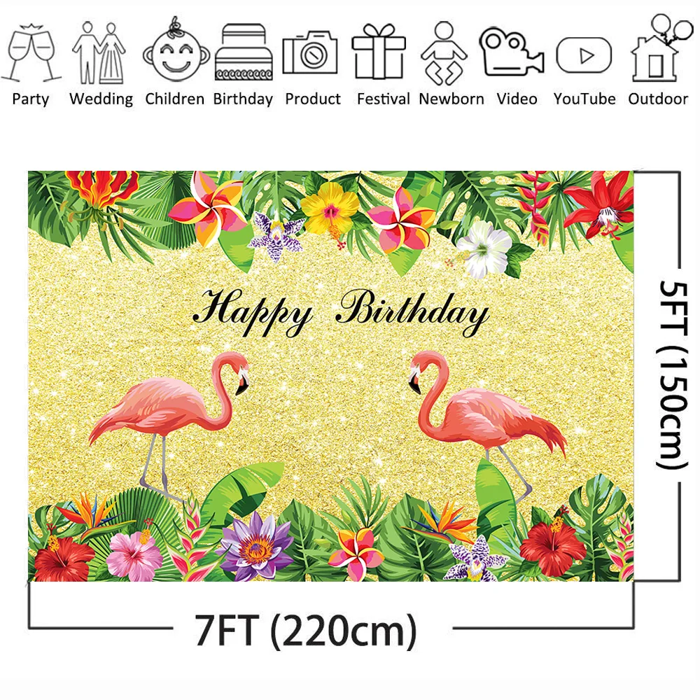 MOCSICKA фон для фотосъемки на день рождения с изображением фламинго украшения