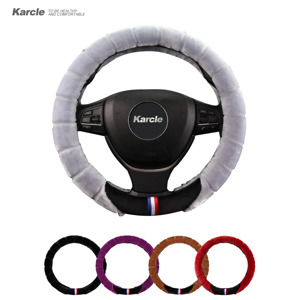 Karcle 38 см чехол на руль уплотненный плюшевый авто чехлы прочный сохраняет тепло