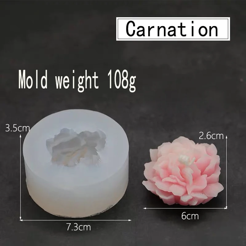 3D цветок гвоздики силиконовая форма «сделай сам» День матери торт желе украшение для помадной глазури ароматический гипс гипсовые поделки мыло свечи формы