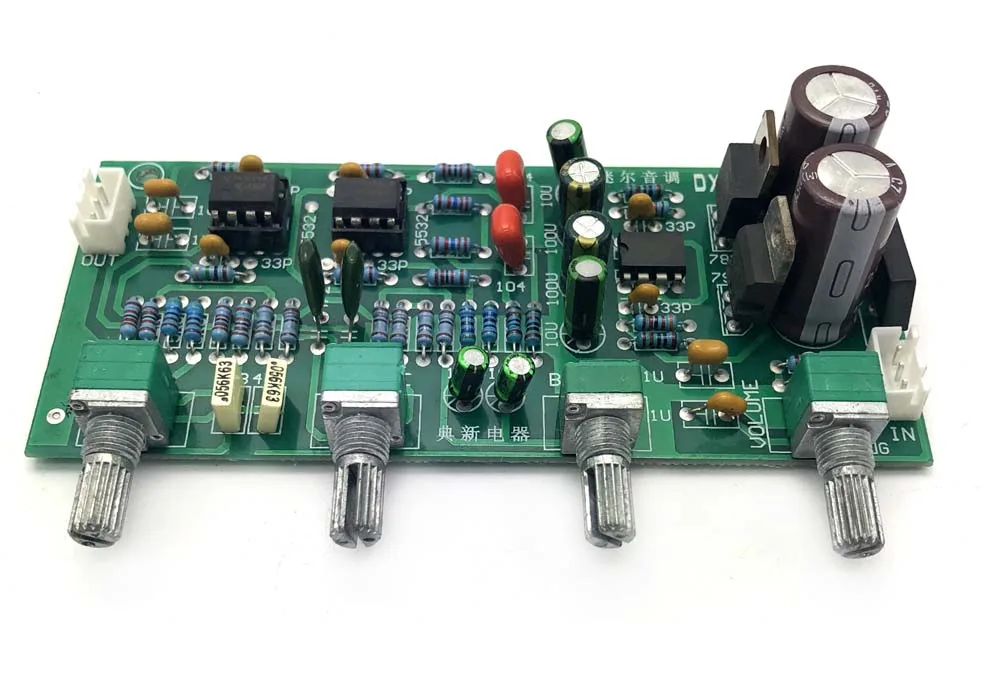 Lusya HIFI NE5532 предусилитель усилитель Тон аудио доска с высокими частотами бас регулировки громкости доски двойной переменного тока 12 V-15 V G9-001