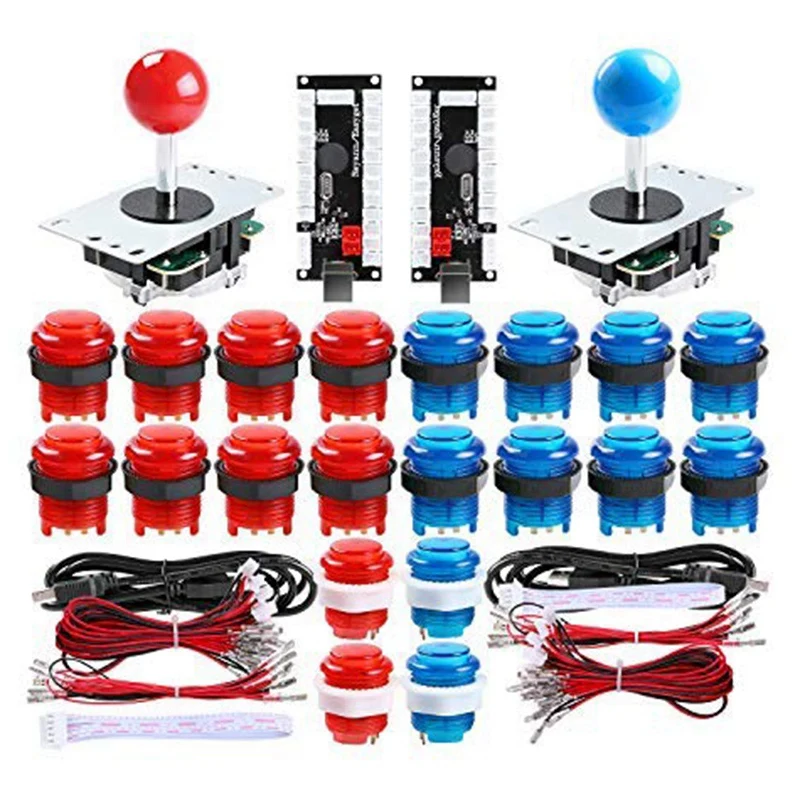 2 игрока Led аркадная Diy части 2X USB энкодер + джойстик 20x аркадные кнопки для ПК Mame