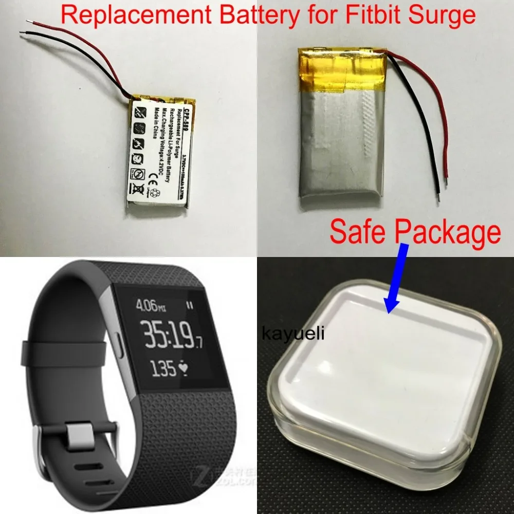 Новая замена 100 мАч 0.37Wh батарея для Fitbit Surge Smartwatch + подарок|Смарт-аксессуары| |