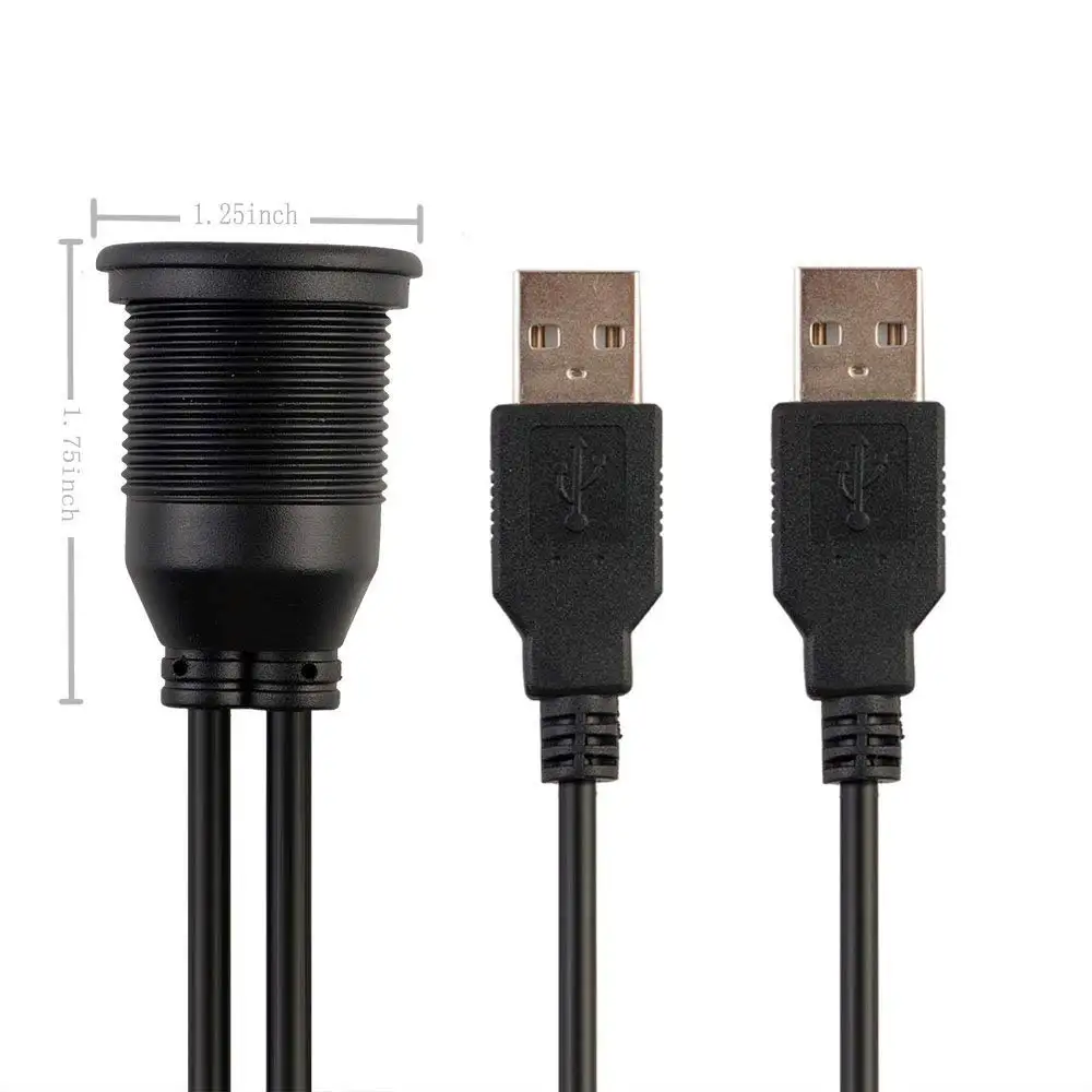 Кабель удлинитель автомобильный с 2 USB портами 0 и монтажной панелью|Компьютерные кабели разъемы| |
