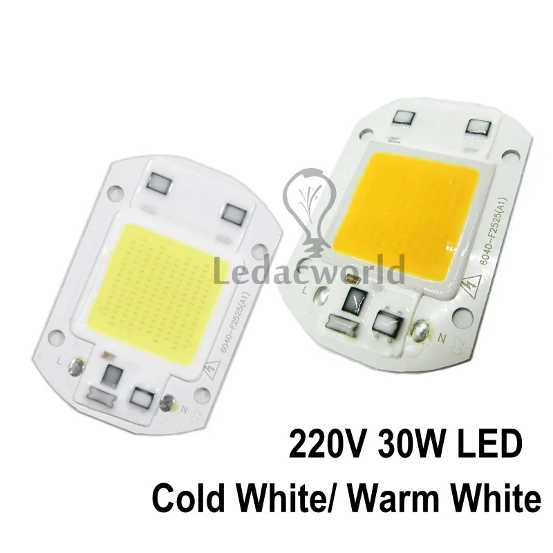 220 В 230 в 30 Вт 50 IP65 интегрированный IC теплый белый холодный для DIY светодиодный COB