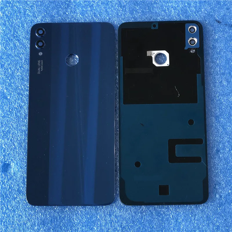 Axisinternational для 6," huawei Honor 8X стеклянная задняя крышка для батареи чехол Корпус+ рамка отпечатков пальцев+ вспышка+ стеклянный объектив
