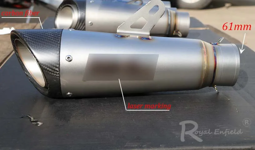 B 61 51 мм 61 мм 63 мм мотоцикла углеродного волокна titanium сплав глушитель выхлопной трубы слипоны выхлопных газов для S1000RR - Цвет: B 61