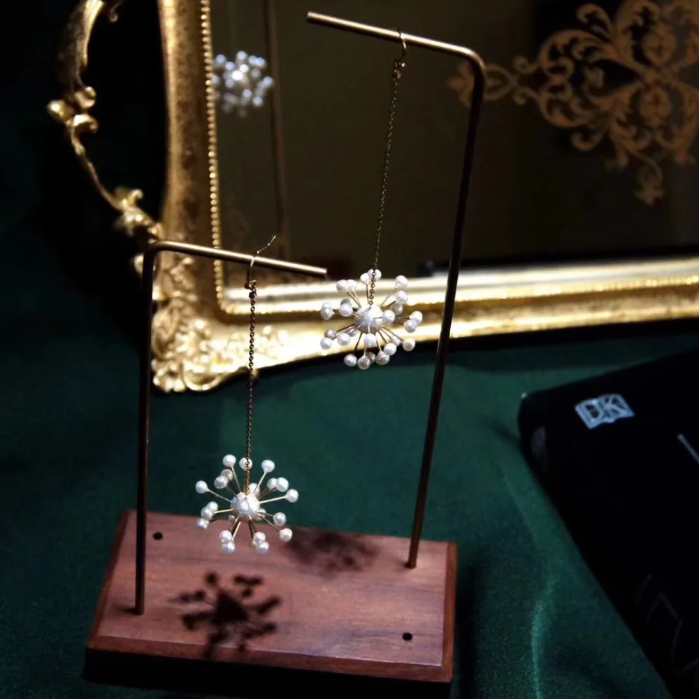 Женские Висячие сережки ручной работы ANI 14K длинные висячие из натурального