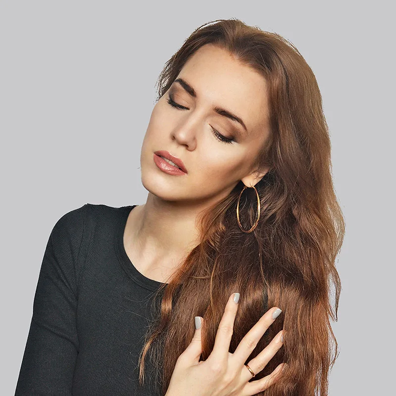 LILIE и белый классический круглые серьги обруча для Для женщин позолота моды