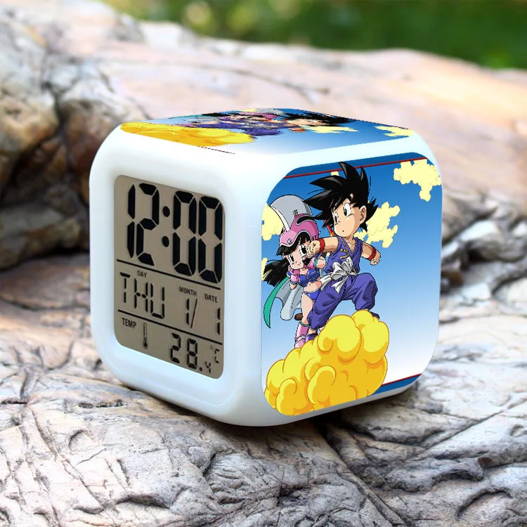 Dragon Ball Z серии LED 7 цветов вспышки света цифровой будильник Дети Часы Фигурки игрушки для детей