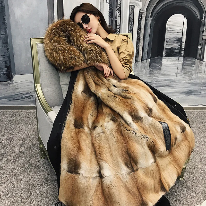 100% Real Fur Coat Women Winter Natural Jacket Fashion Long Outwear Luxury Mink | Женская одежда