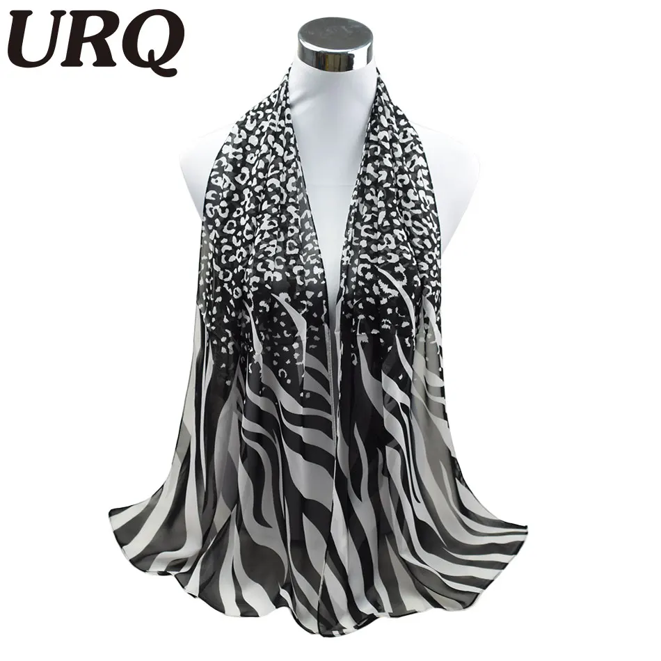 10pcs wholesale Long Chiffon Silk scarves 50*160cm Sexy Design Leopard Zebra Line Print Woman Lady Muffler P5A16274 | Аксессуары для