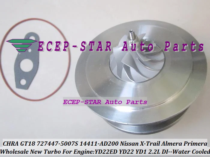 Фото Турбокомпрессор CHRA (картридж) 727477-5007S 727447 727447-0005 для NISSAN Almera Primera X-Trail YD22ED 2.2L с водяным охлаждением №2