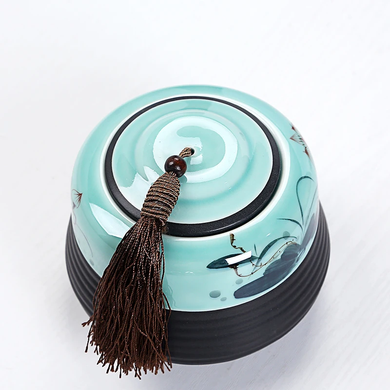 Чайные банки Цзиндэчжэнь Селадон креативный ручная роспись контейнер для чая