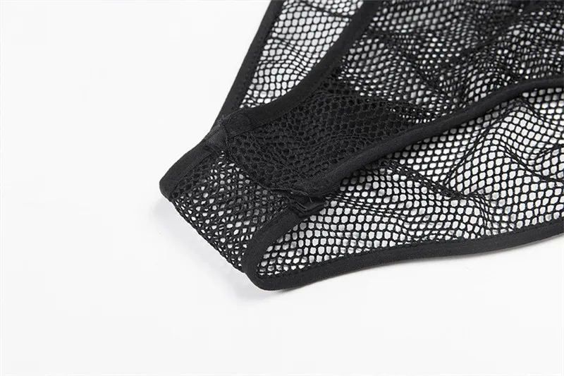 Mesh Lace Lady Club Bodysuit Femme Body Bodycon Black White Women Sexy Rompers Skinny Spaghetti Strap Bodysuits Tops M0106