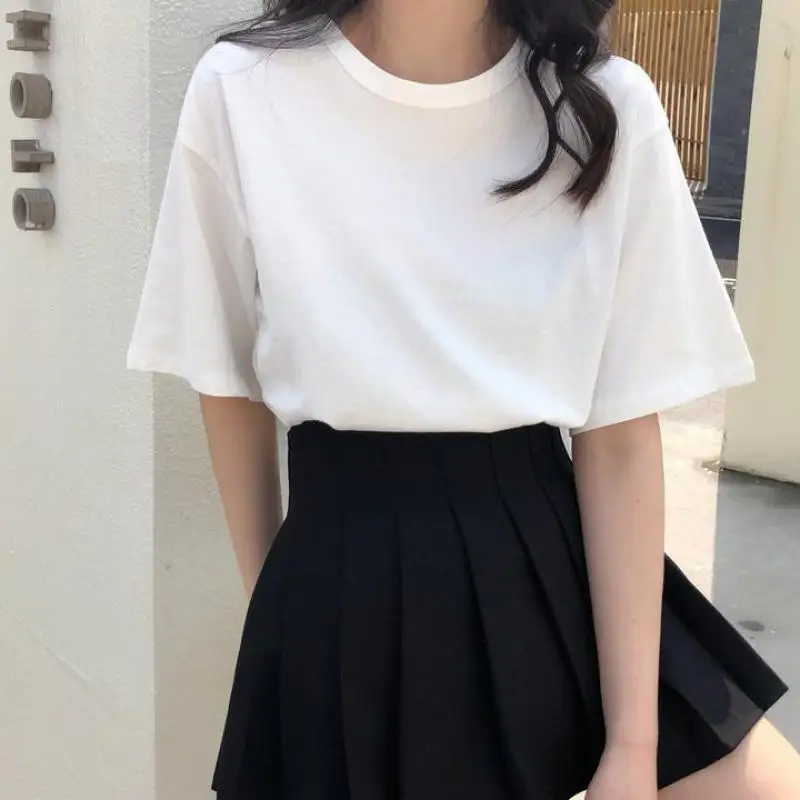 Женская Однотонная футболка с открытой спиной повседневная одежда Харадзюку