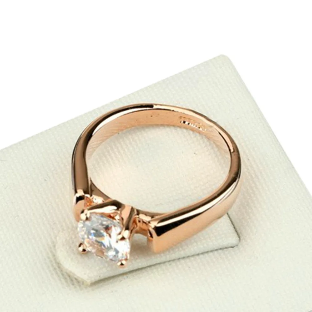 Роскошное женское недорогое белое круглое кольцо милое модное из 18 каратного