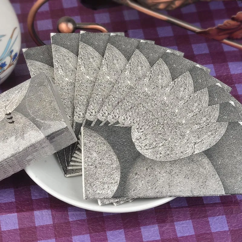 Новые креативные подарки маленькие салфетки бумажные с принтом черный белый