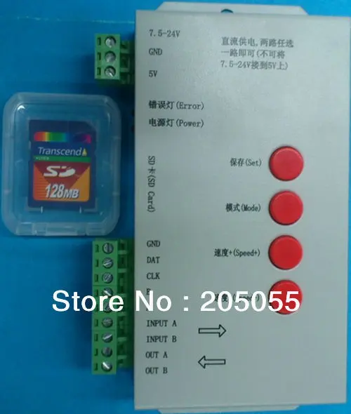 Программируемый RGB светодиодный контроллер w/SD карты пикселей WS2801 WS2811 LPD6803 LPD8806