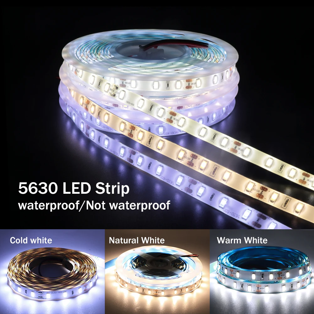 Супер яркая SMD 5630 Светодиодная лента 600 Холодный/Нейтральный Теплый/белый не