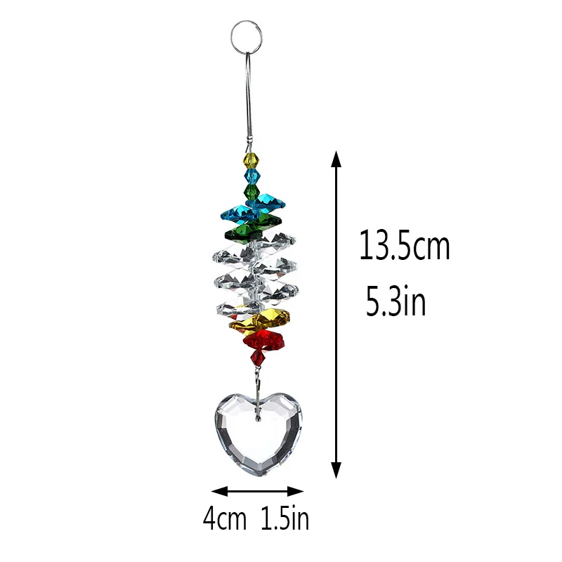 H &amp D оконная подвеска в форме сердца с кристаллами Suncatcher фэншуй Радужная люстра