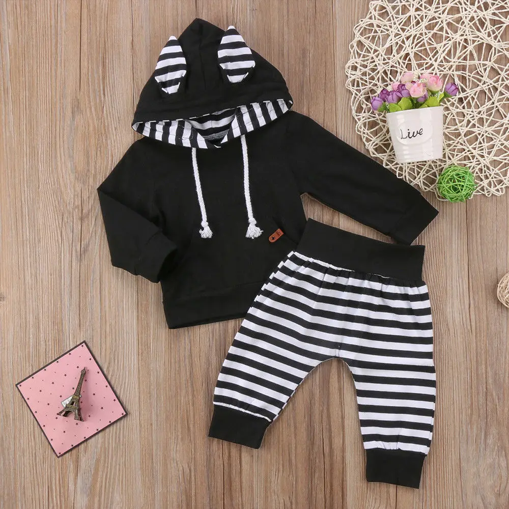3D Ears Cute Newborn Clothes Long Sleeve Hoodies +Long Pants Baby Girl&ampBoy Casual Outfit Autumn Set 0-24 Months | Детская одежда и
