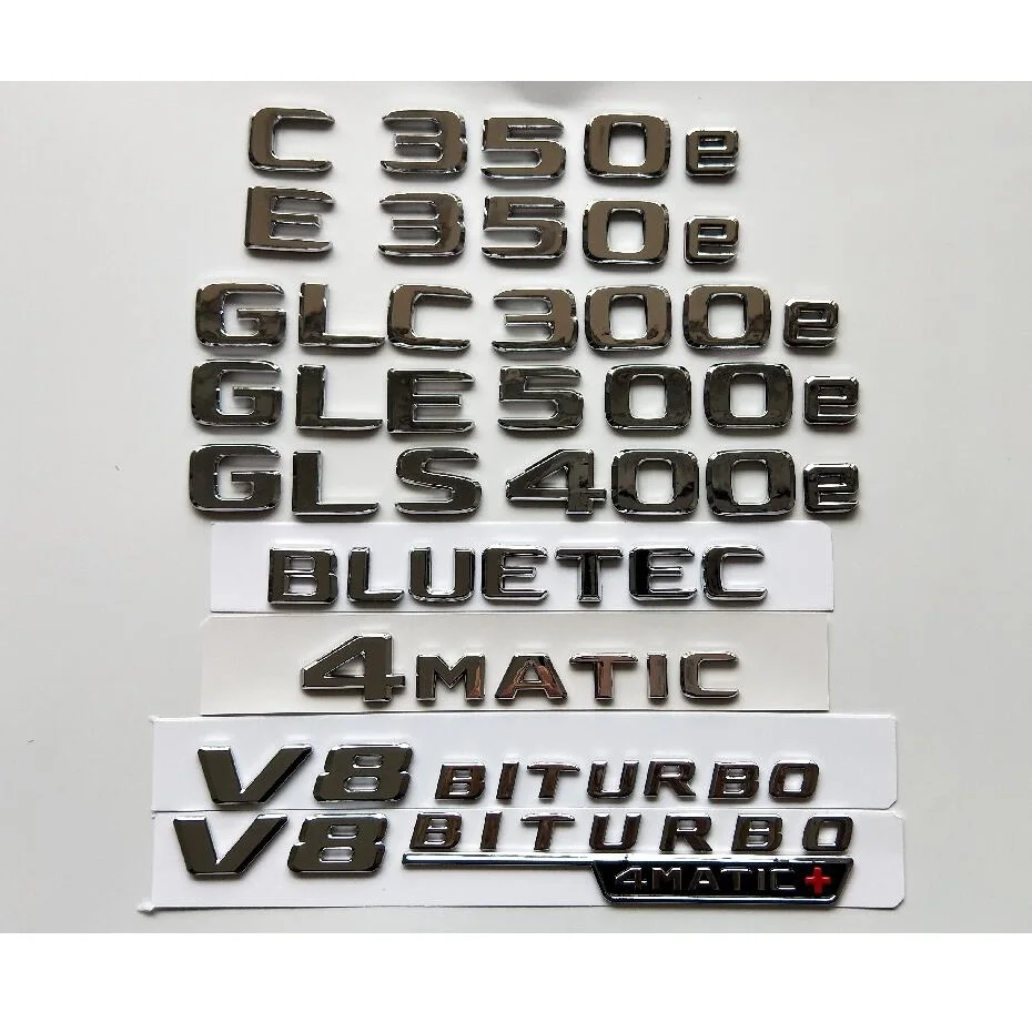 Хромированные эмблемы для Mercedes Benz AMG C350e E350e E400e G350e GLS350e GLC350e GLE500e GLE350e GLS400e 4matic 2017