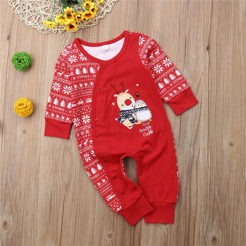 Комбинезон для новорожденных с надписью My First Christmas хлопковый комбинезон