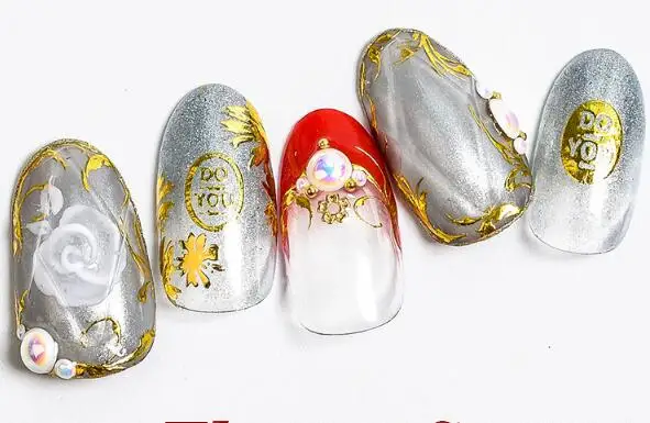1 лист Золотой Лозы стикеры 3D на ногти Nail Art Переводные лозы дизайн ногтей японский стикер для ногтей тату Мода наклейки для ногтей