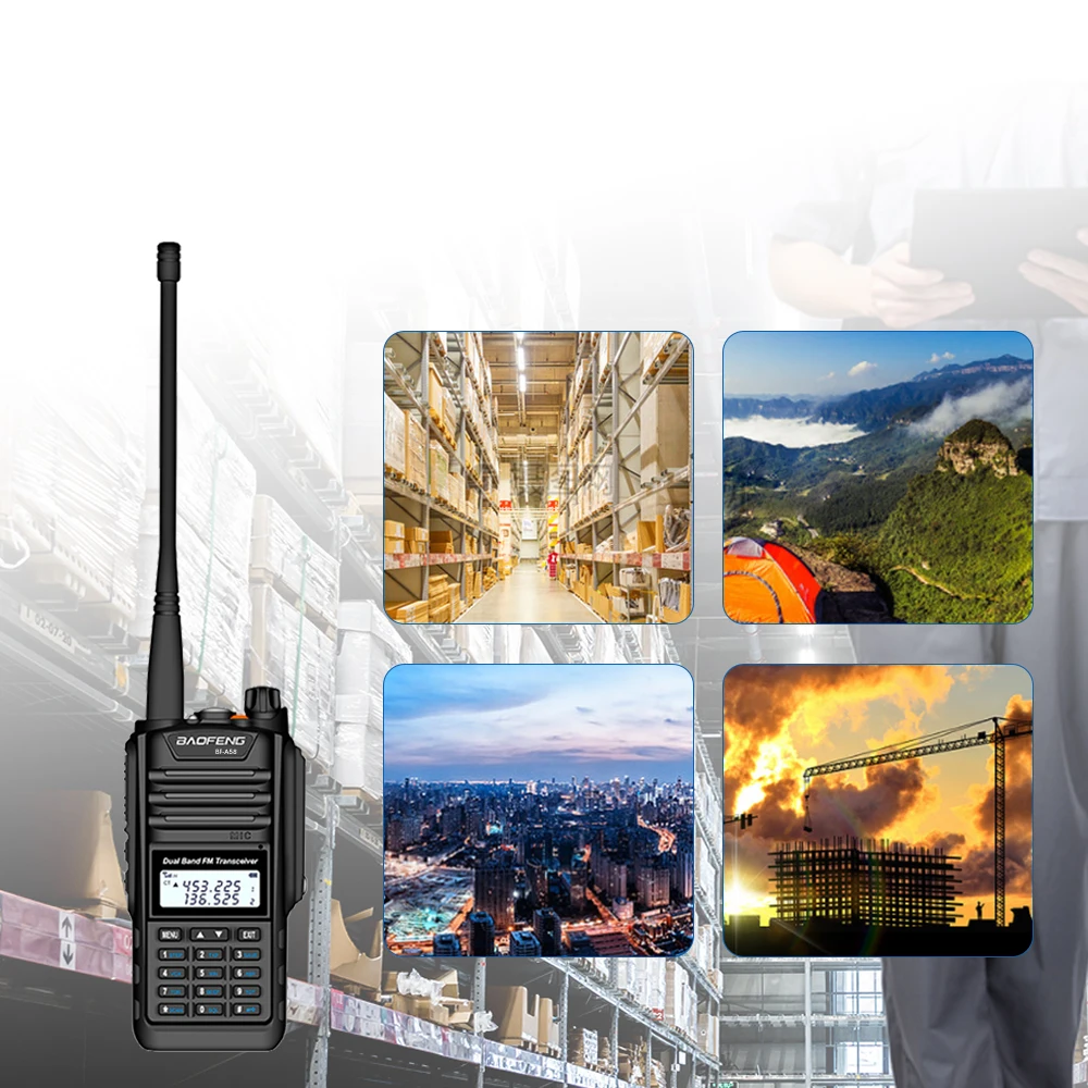 Baofeng BF-A58 портативная рация IP68 Водонепроницаемый 128CH двухдиапазонный UHF VHF двухстороннее радио Ручной fm-приемопередатчик CB Ham радиостанция