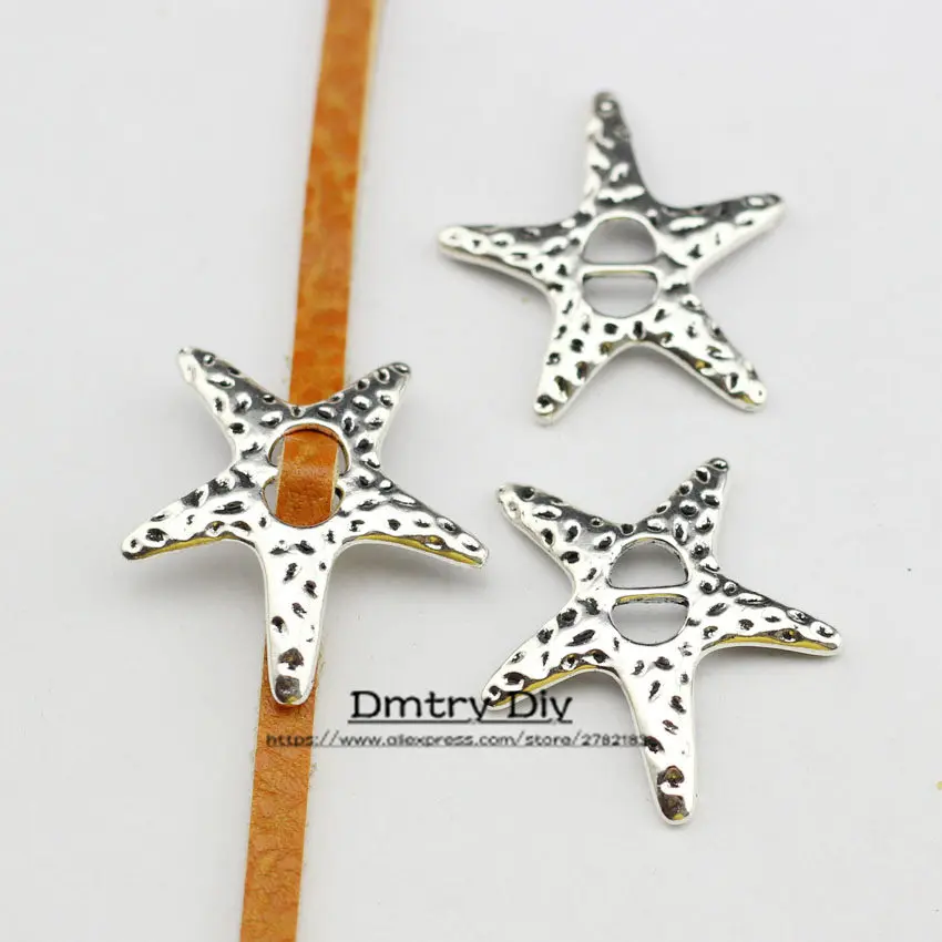 Dmtry 10pcs High Quality Cord Leather Jewelry Findings For 5mm Flat Starfish Clasp Metal Material LC0023 | Украшения и аксессуары