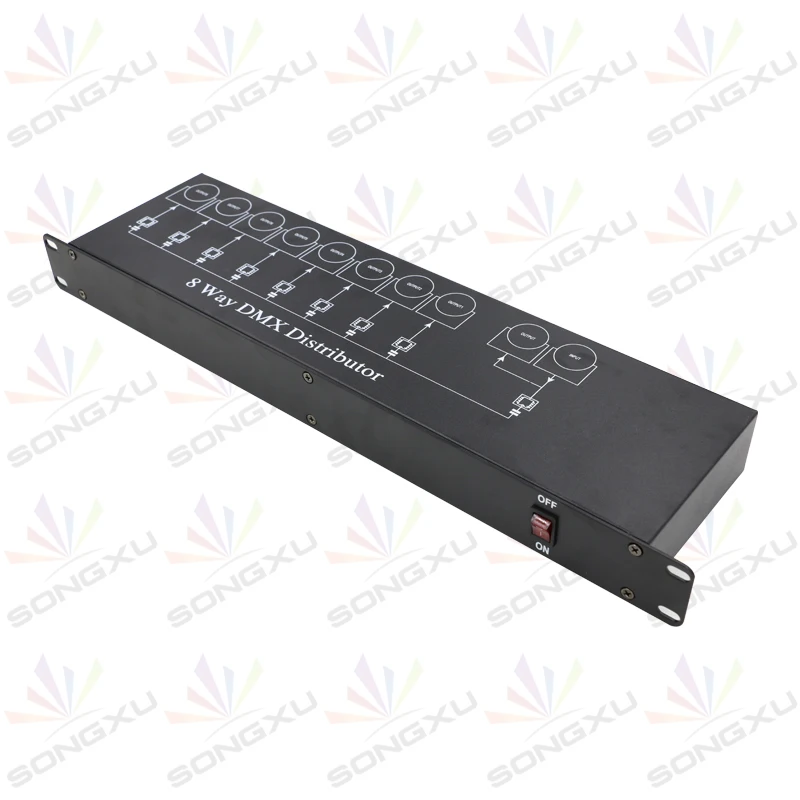 DMX512 разветвитель освещения Φ 8 way DMX распределитель для вращающейся головки par Can