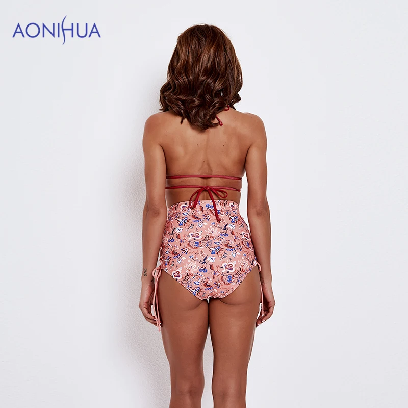 

AONIHUA Two Piece Swimming Suit For Women Bikini Swimwear Bandage Set Triangle Body Suits Beach Bathing Suit Swim Wear