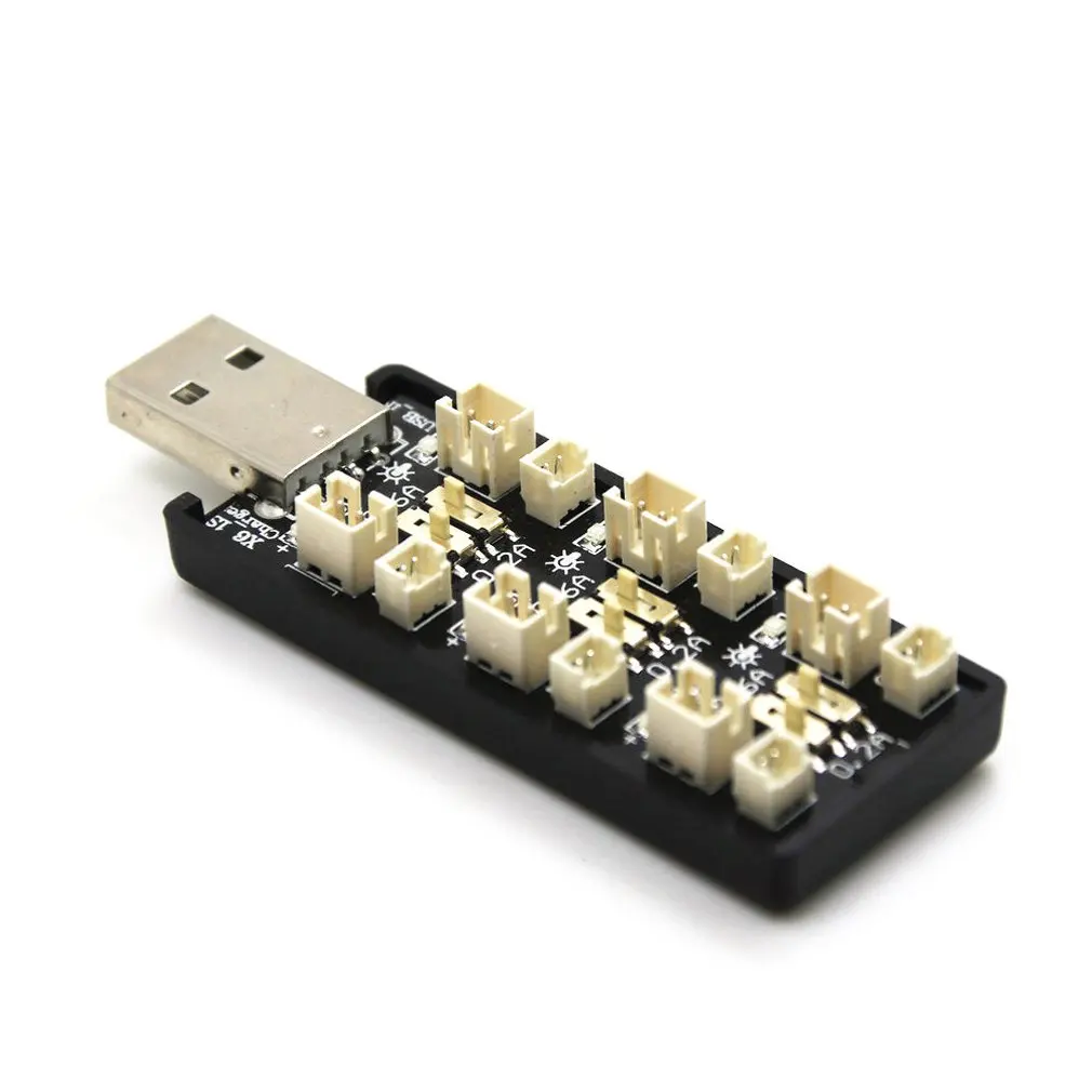 Шесть каналов USB к DC литиевая батарея 1S зарядное устройство зарядная плата перекрестная машина аксессуары черный цвет